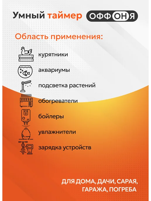ОффОня Умная розетка с таймером 15 мин 24ч, белый, фото 3