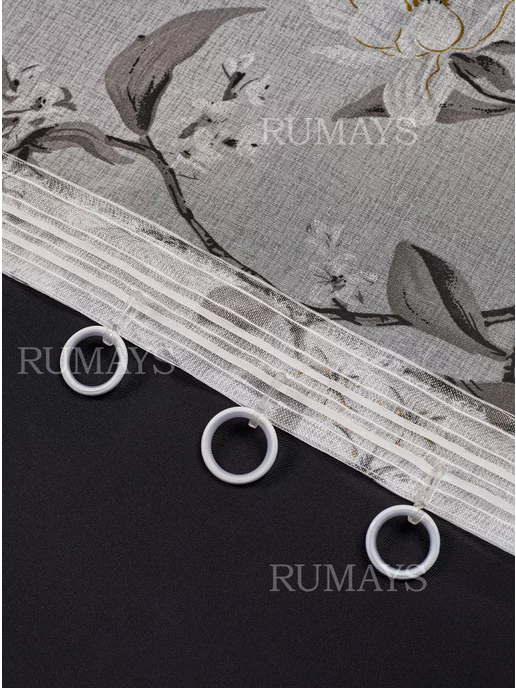 RUMAYS Тюль под лен 200 на 250 см с рисунком 1 шт в спальню, 1 шт, фото 4