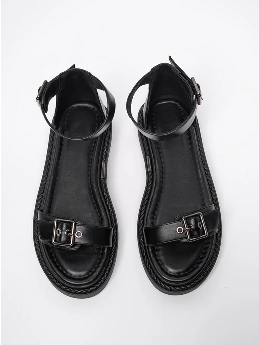 SHOES OCEAN Босоножки летние на платформе, черный, фото 6
