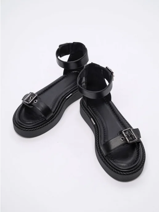 SHOES OCEAN Босоножки летние на платформе, черный, фото 7