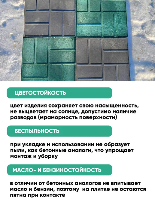 НеоКомпозит Плитка тротуарная полимерпесчаная 25х25, графит, 16 шт, 25x25, 8 шт, фото 4