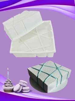 Силиконовая форма для муссовых тортов-резанный квадрат 217858718 купить за 401 ₽ в интернет‑магазине Wildberries