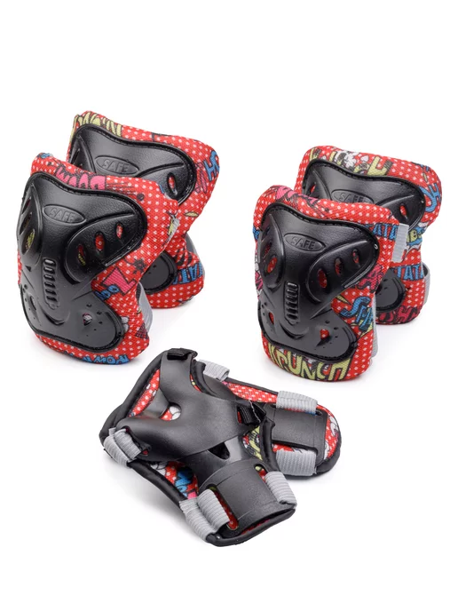 BABY STYLE. Набор детской защиты для катания, красный, фото 2