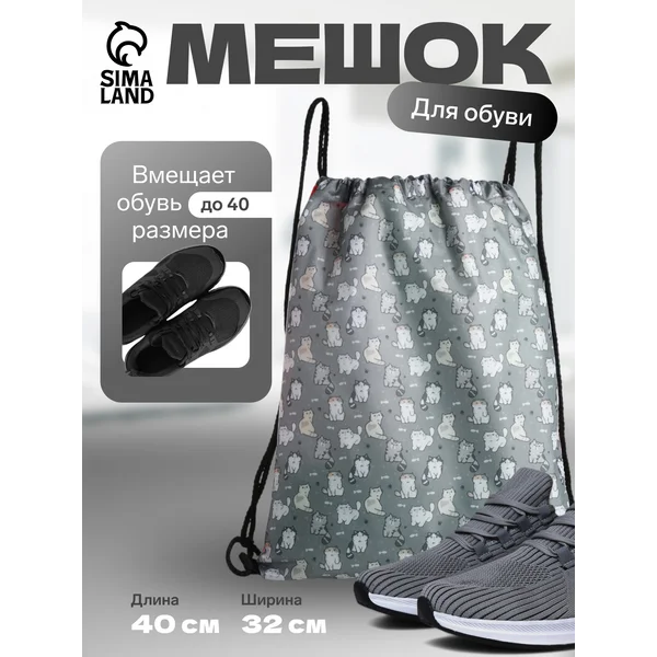 Мешок для обуви школьный