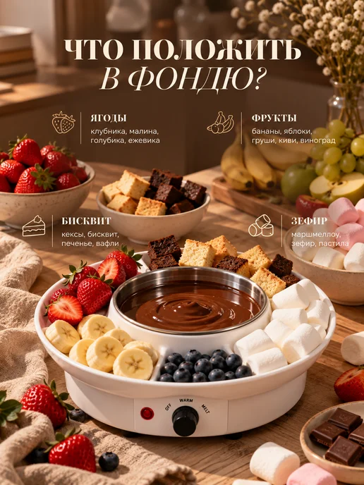 Cook's Corner Фондю электрическое для шоколада, белый, фото 6