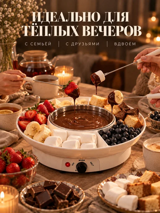 Cook's Corner Фондю электрическое для шоколада, белый, фото 7