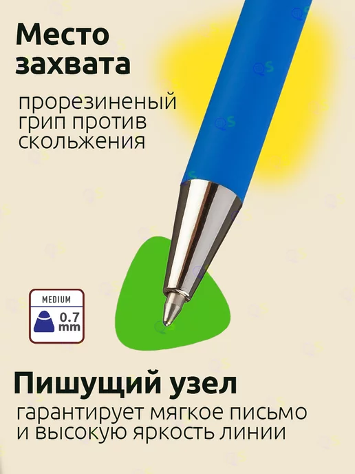 Ручка шариковая неавтоматическая 5 штук, синий, фото 3