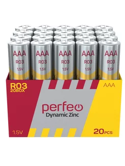 Батарейки Perfeo R03 AAA CARD Dynamic Zinc солевые 20шт 1.5V Perfeo 217915203 купить за 176 ₽ в интернет-магазине Wildberries