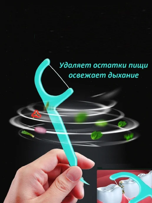 Доступная стоматология Флоссер с зубочисткой, 50 штук, 50 шт, фото 4