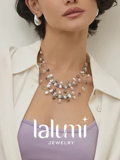 Многослойное колье с жемчугом и кристаллами LALUMI jewelry 218048855 купить за 623 ₽ в интернет-магазине Wildberries