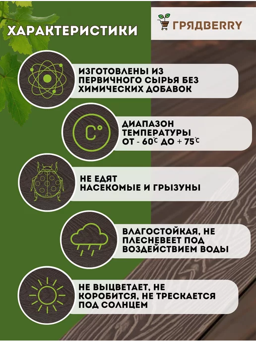 Грядberry Доска террасная из ДПК 24х146х1000мм декинг 4 шт, 6 шт, фото 5