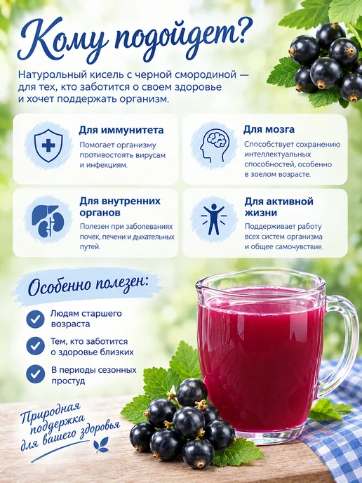 АлтайФлора Кисель быстрорастворимый черная смородина витаминизированный…, черный, фото 2