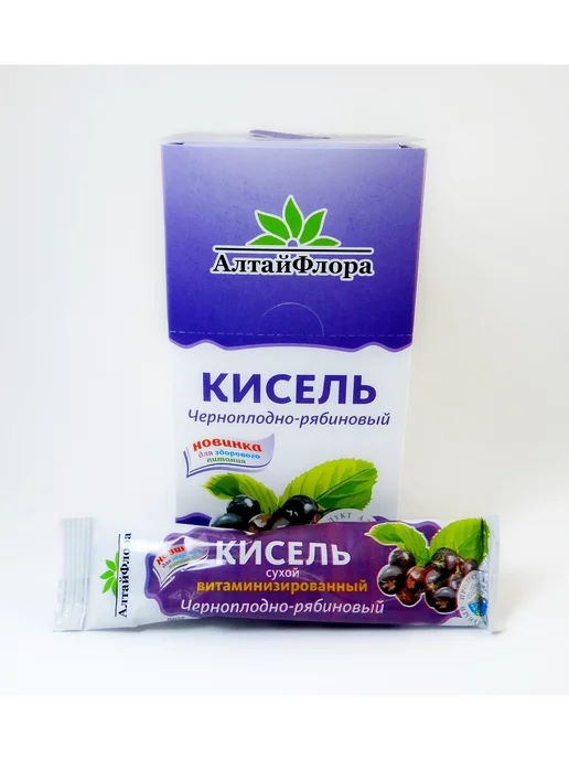 АлтайФлора Кисель витаминный черноплодно-рябиновый 10 стиков по 20 г, 20 г, фото 4