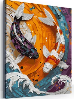 Карпы. Арт Картина по номерам на холсте 40х50 Hobby Paint 218091530 купить за 418 ₽ в интернет-магазине Wildberries