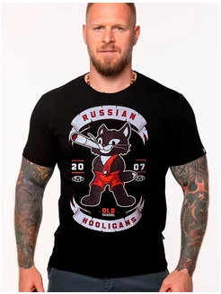 Футболка черная Russian Hooligans RUSULTRAS 218135127 купить за 1 122 ₽ в интернет-магазине Wildberries