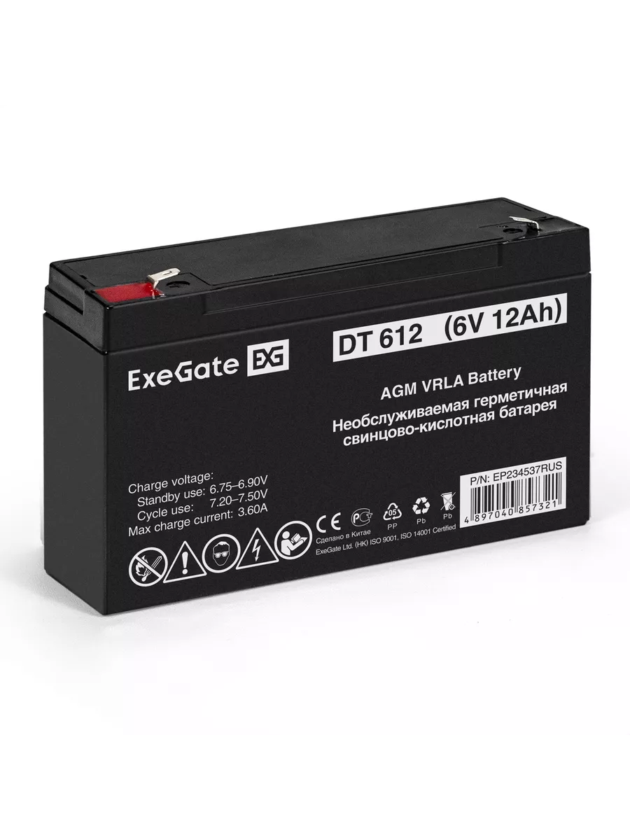 АКБ ExeGate DT 612 (6V 12Ah, клеммы F1)