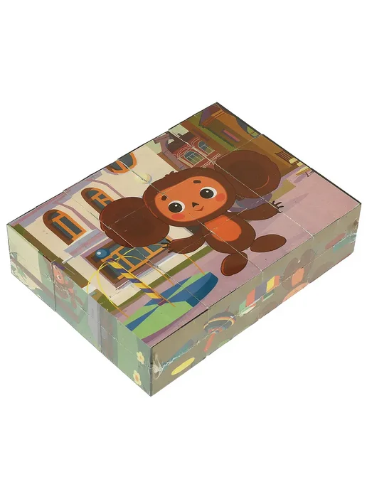 Умные игры Кубики для малышей Чебурашка Союзмультфильм, голубой, фото 2