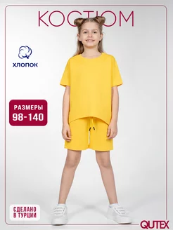 Костюм для девочки шорты и футболка QUTEX 218188005 купить за 514 ₽ в интернет-магазине Wildberries