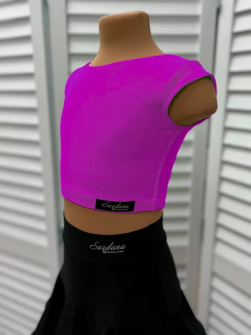 SARDANA DRESS Спортивный топ для бальных танцев однотонный черный, розовый