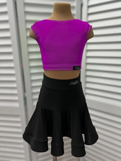 SARDANA DRESS Спортивный топ для бальных танцев однотонный черный, розовый, фото 3