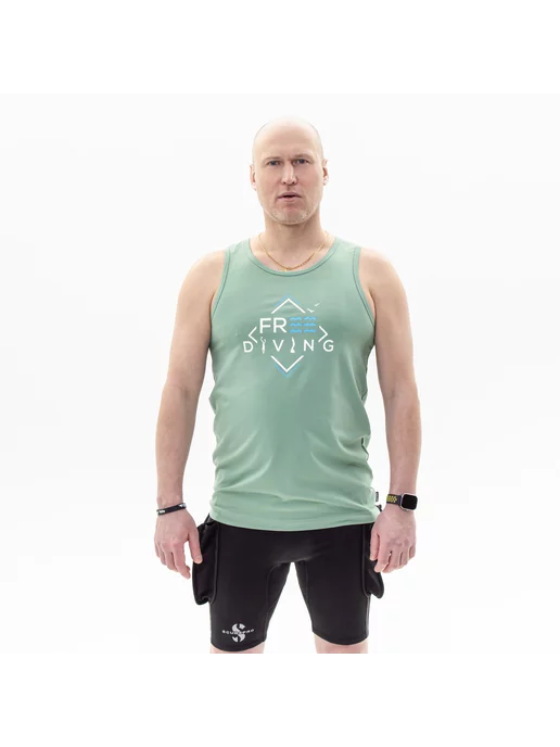 GO DIVE Майка Freediving, зеленый