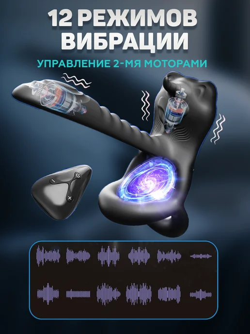 SexToys Эрекционное виброкольцо на член пенис 18+, черный, фото 2
