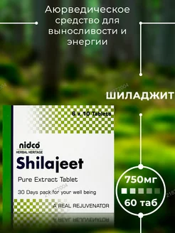 Шиладжит (Shilajeet), 60 таб, 750 мг Nidco Ayurveda 218272004 купить за 1 637 ₽ в интернет-магазине Wildberries