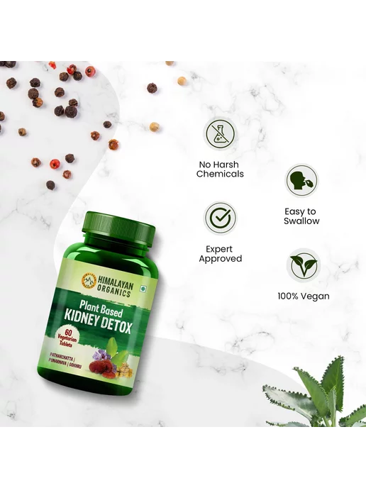Himalayan Organics Plant Based Kidney Detox, 60 капс 500мг, вариант, фото 5