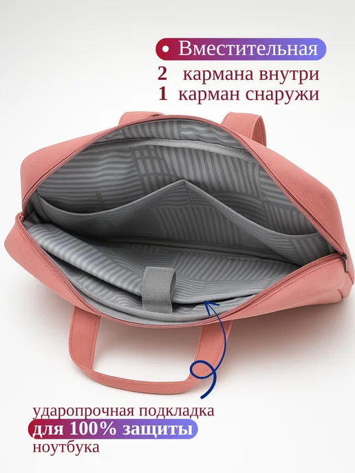 LaFiSa Сумка для ноутбука 15.6 17.3 и документов А4 противоударная, 17.3 документов А4 противоударная, фото 5