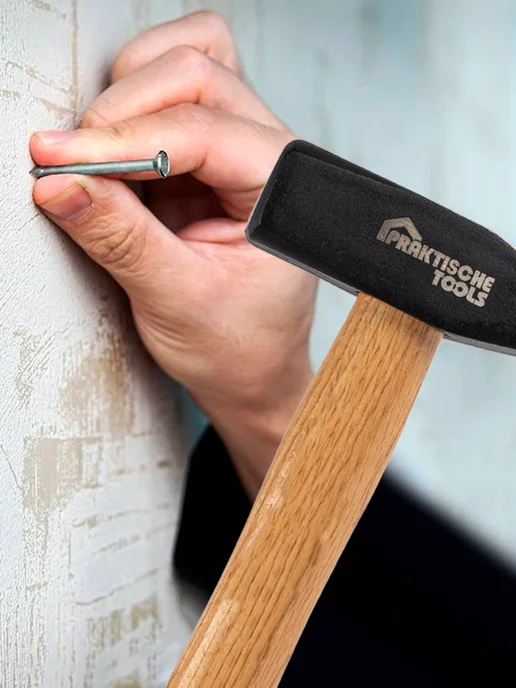 PRAKTISCHE TOOLS Молоток строительный для дома 200гр маленький слесарный, 200 г, фото 5