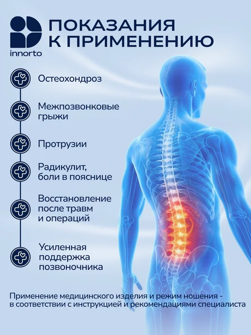 INNORTO Пояс для спины, корсет пояснично-крестцовый ортопедический, вариант, фото 3