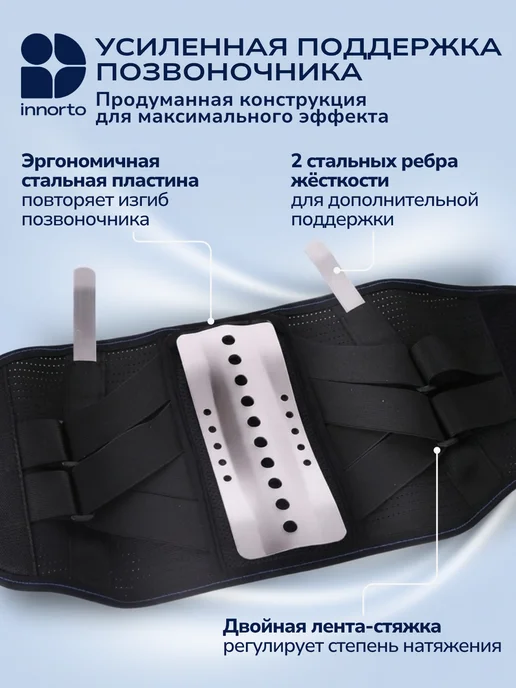 INNORTO Пояс для спины, корсет пояснично-крестцовый ортопедический, вариант, фото 4