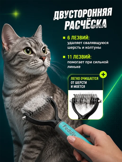 Zoowell Расческа для удаления колтунов для собак и кошек, вариант, фото 5