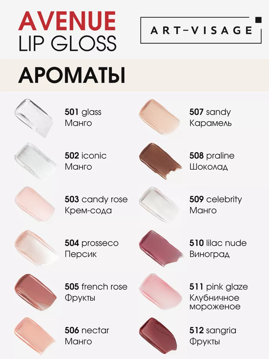 Блеск для губ AVENUE 510 lilac nude Art-Visage 218332550 купить за 285 ₽ в  интернет-магазине Wildberries