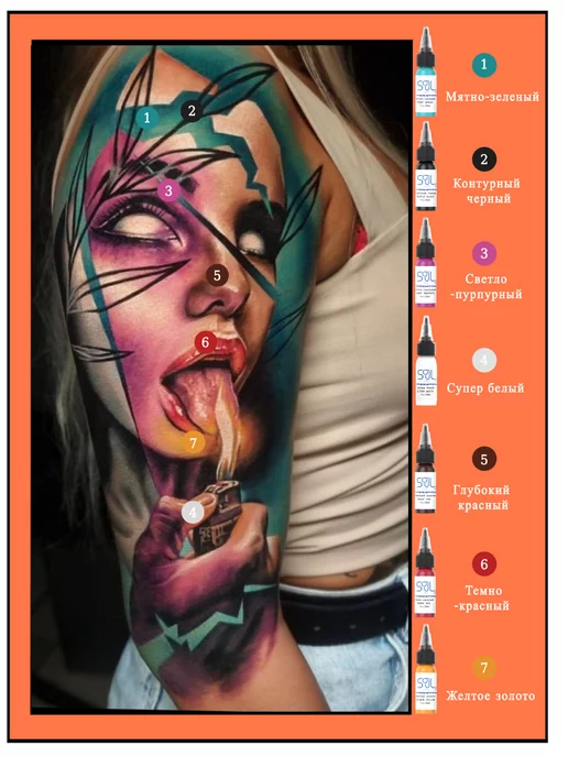 SOULINK Tattoo ink Пигмент краска для тату Бермудский синий 30мл, 30 мл, фото 6