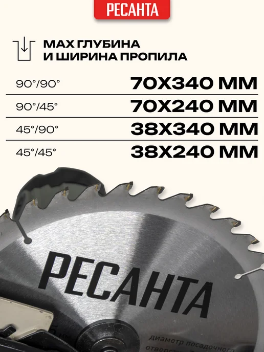РЕСАНТА Торцовочная пила ТП-210ПЛ, вариант, фото 3