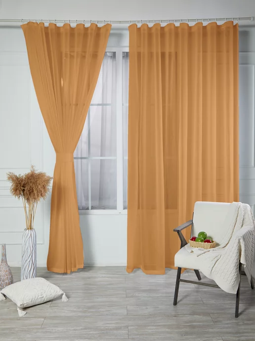 VIP Home still Тюль вуаль в спальню и гостиную 200х250 см 2 шт, 200x250 см, фото 2