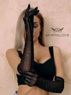 Перчатки женские сеточка длинные стразы MARTISLOVE 218373428 купить за 466 ₽ в интернет-магазине Wildberries