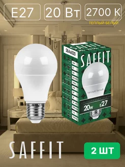 LED 20Вт E27 Грушевидная теплый 2 шт SAFFIT 218385698 купить за 339 ₽ в интернет-магазине Wildberries