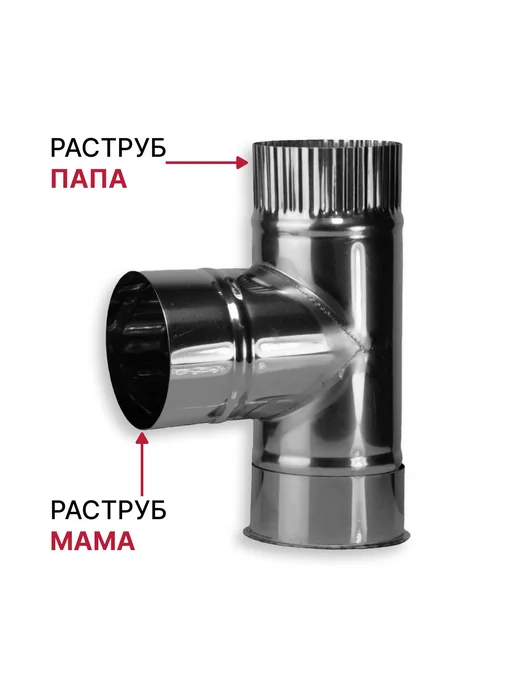 ДоброДым Тройник D 150мм из нержавеющей стали, 120мм, фото 3