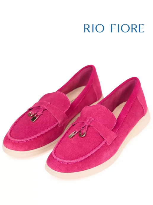 Rio Fiore Лоферы замшевые натуральные мокасины дышащие в офис, розовый, фото 3