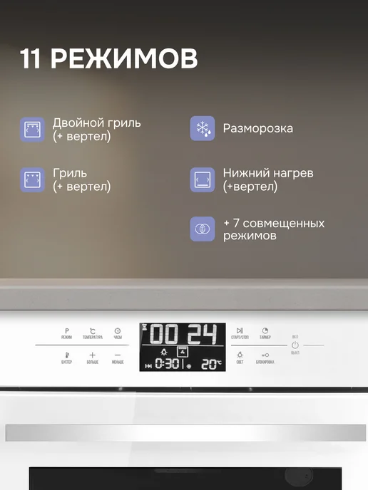 Zigmund & Shtain Духовой шкаф электрический встраиваемый 60 см EN 117.921 W, 117,921 Вт, фото 7