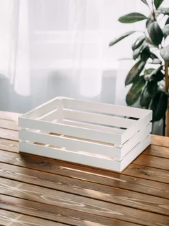 Белый деревянный ящик для хранения ON WooD 218485981 купить за 635 ₽ в интернет-магазине Wildberries