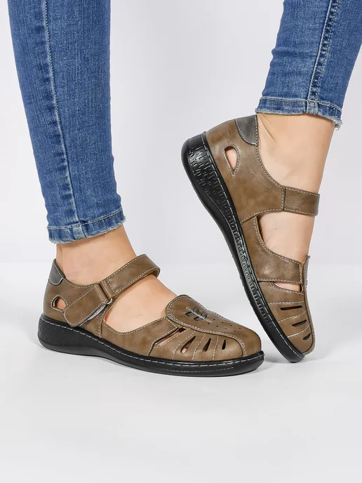 AFF SHOES Босоножки на платформе, коричневый, фото 2