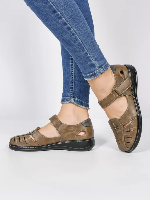 AFF SHOES Босоножки на платформе, коричневый, фото 3
