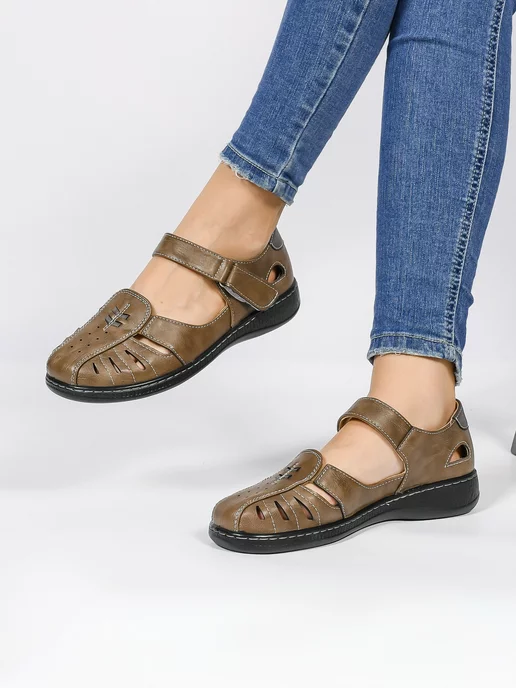 AFF SHOES Босоножки на платформе, коричневый, фото 4