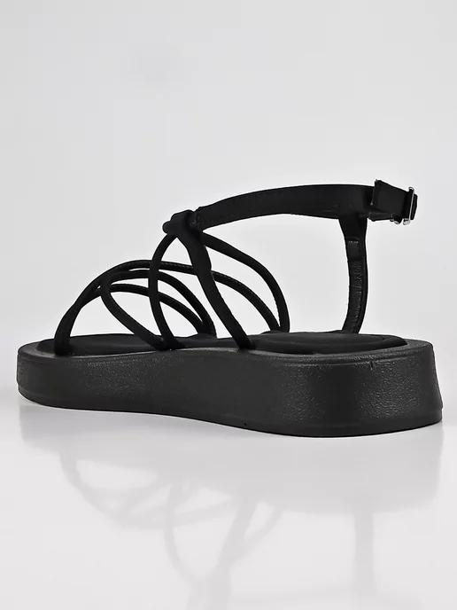 EGGA SHOES Сандалии летние на ремешке замшевые, черный, фото 7