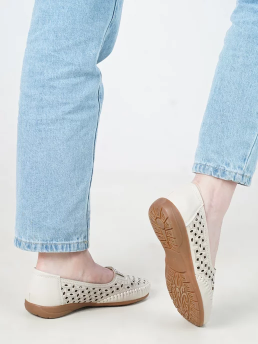 Комфорт SHOES Мягкие дышащие туфли для проблемных ног из экокожи, белый, фото 5