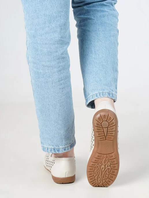 Комфорт SHOES Мягкие дышащие туфли для проблемных ног из экокожи, белый, фото 6