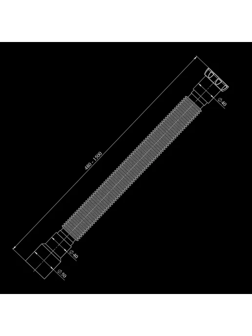 Unicorn Труба гофрированная D155, 40х40 50, 40x40, фото 2